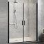 Mampara frontal Nardi 2 puertas abatibles negro mate para ducha de Kassandra